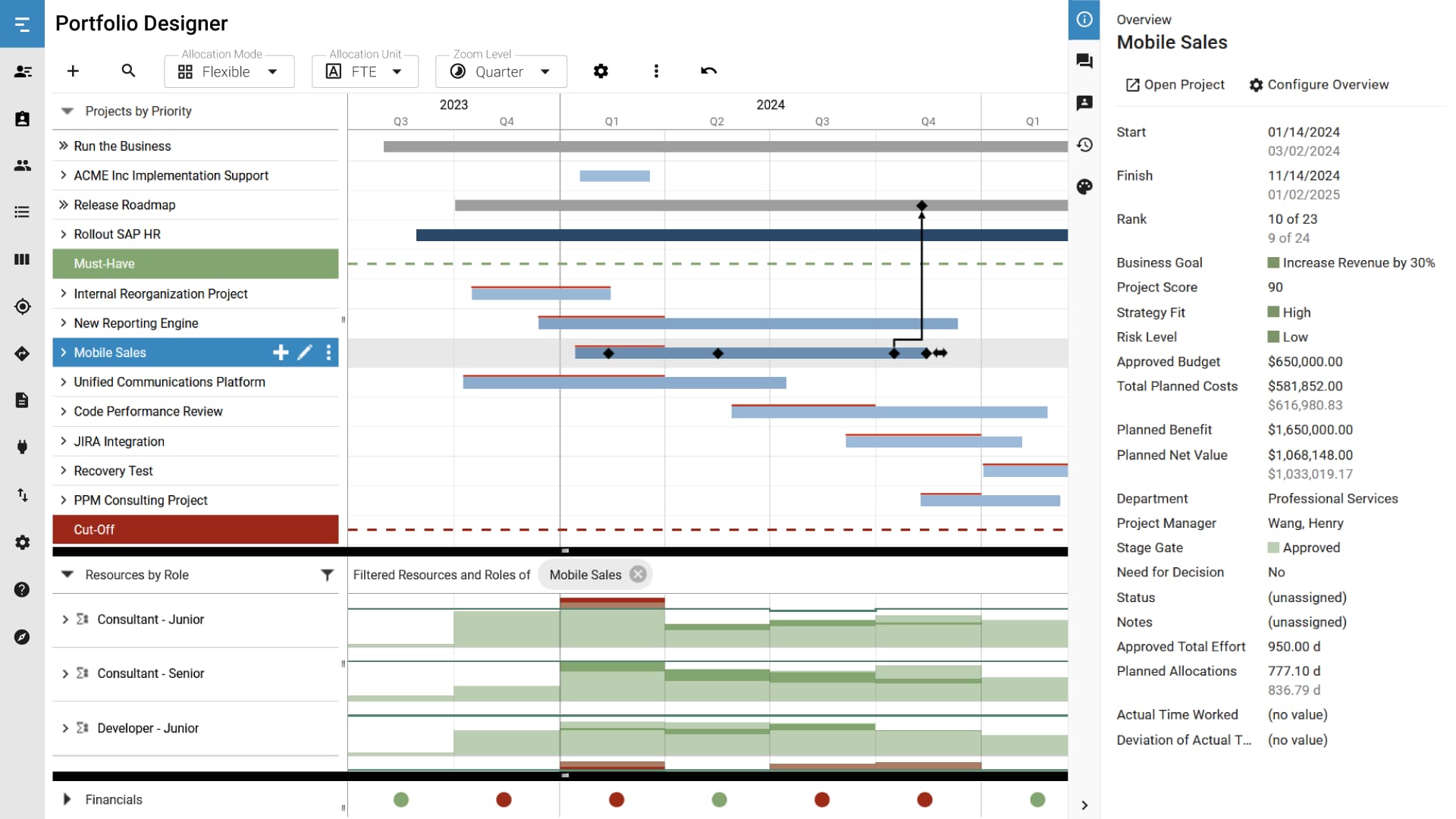 Portfolio Designer Scenario Comparison