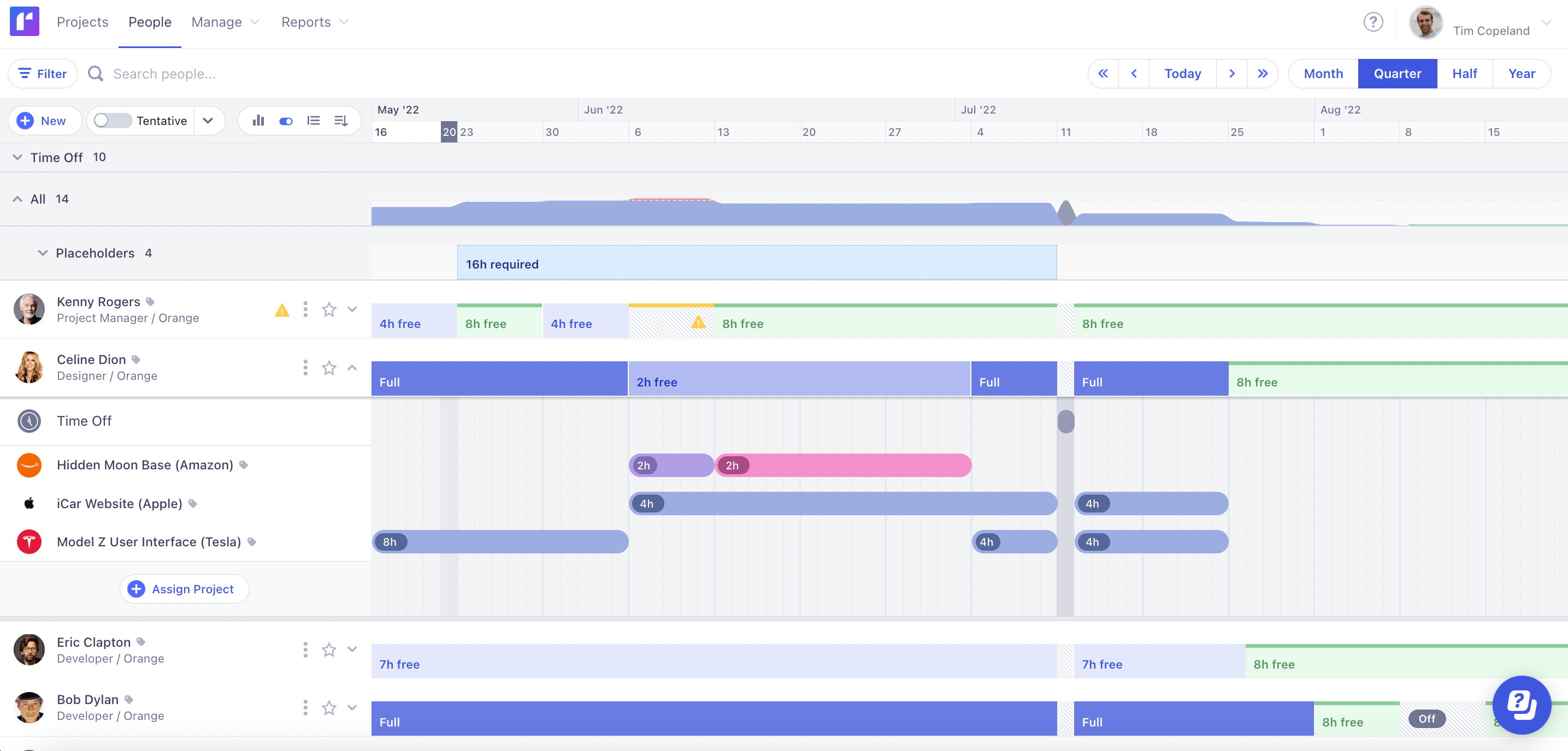 project scheduling in Runn