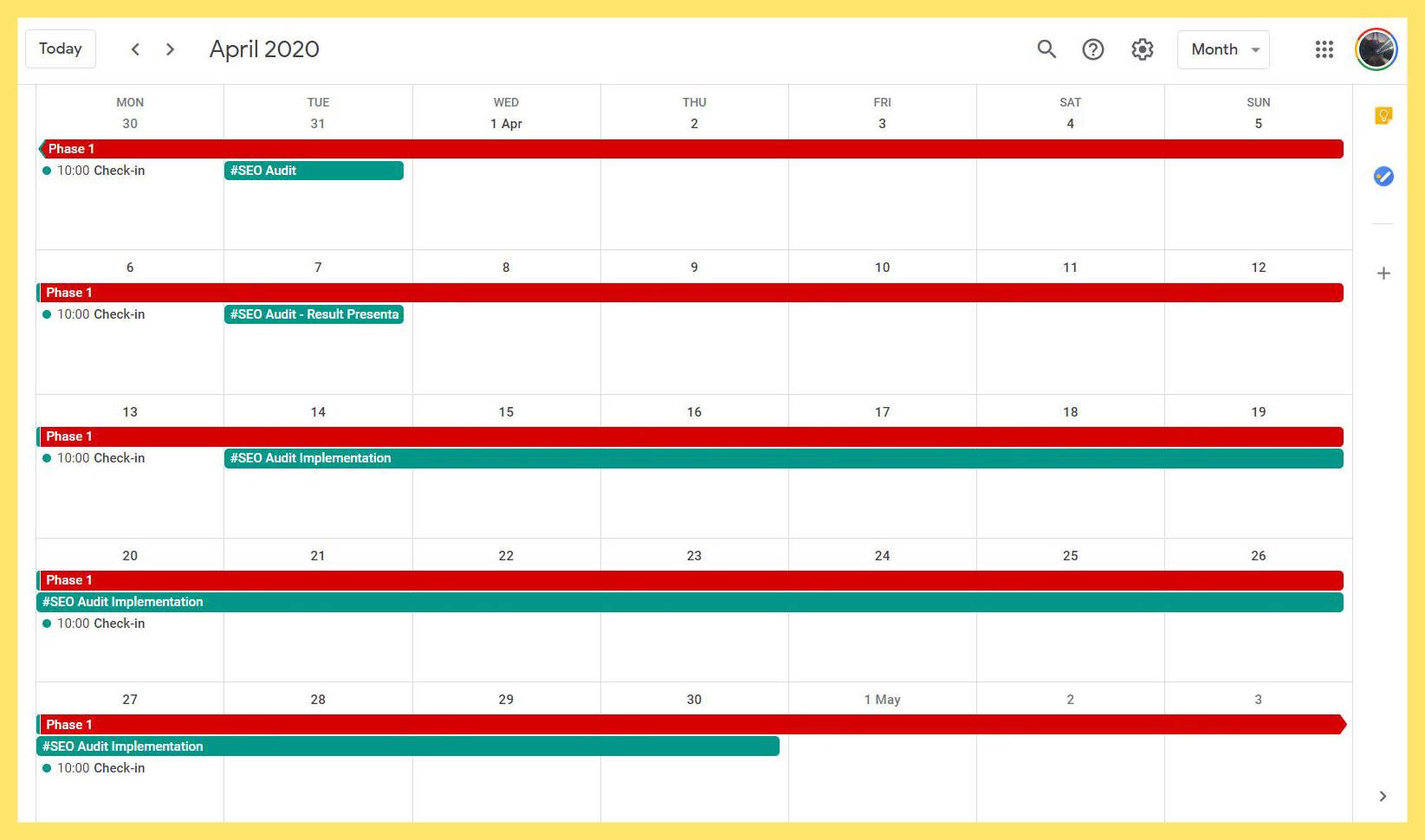 Using Google Calendar for project tasksf 