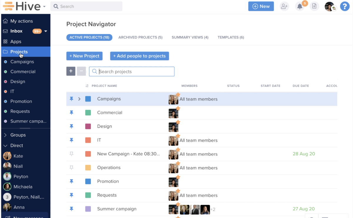 Hive 2.0: Our New Navigation | Hive Project Management Tool
