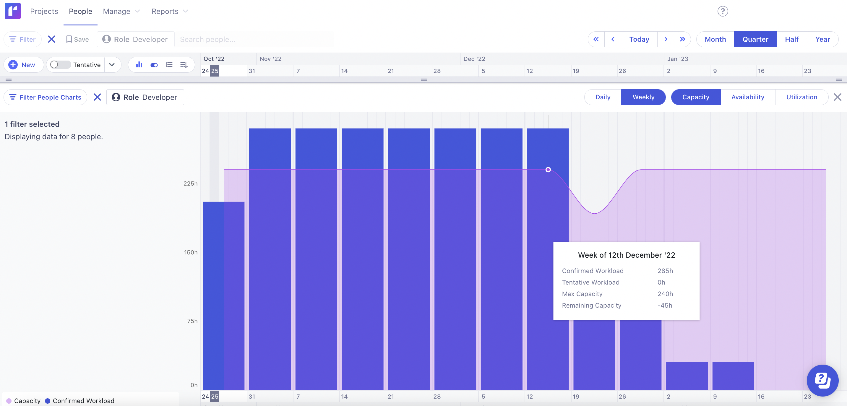 capacity report example